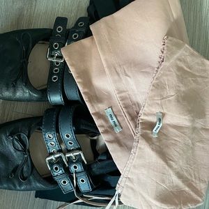 Miu Miu Lace-Up Ballerina Shoes